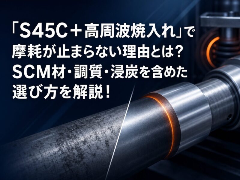 「S45C＋高周波焼入れ」で摩耗が止まらない理由とは？SCM材・調質・浸炭を含めた選び方を解説！
